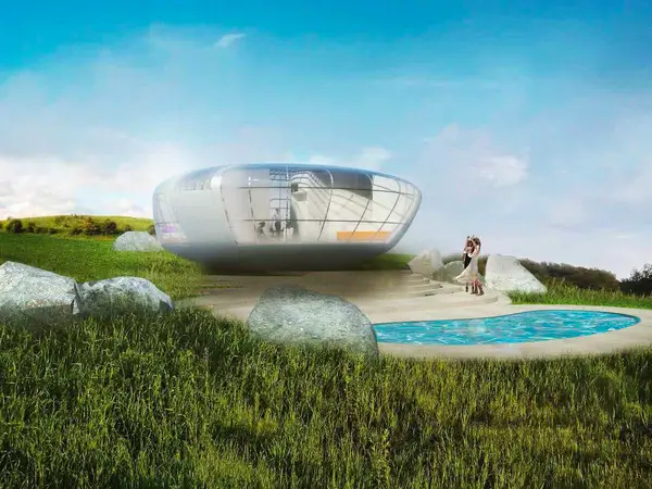 This futuristic pop-up home looks like a pod from outer space
